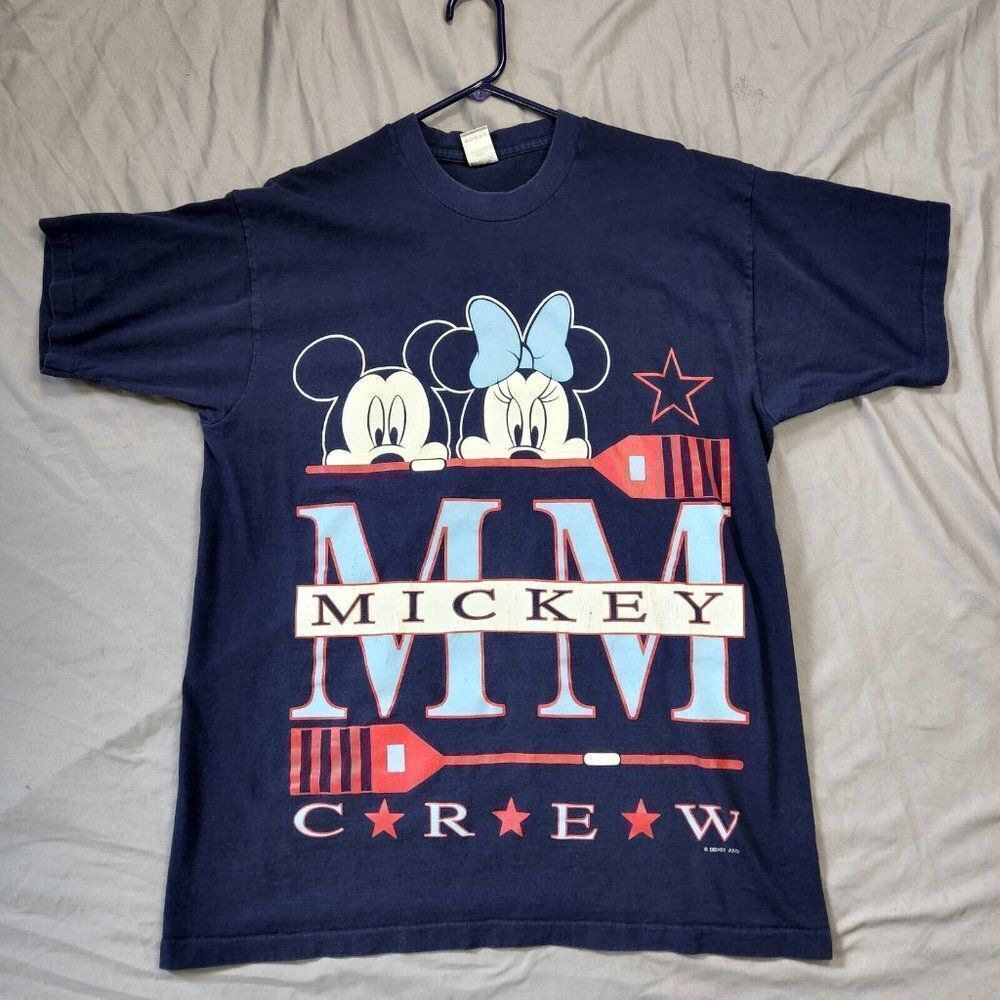 VTG Disney Single Stitch Mickey Mouse Unlimited Classics Crew Rowing T-Shirt OS